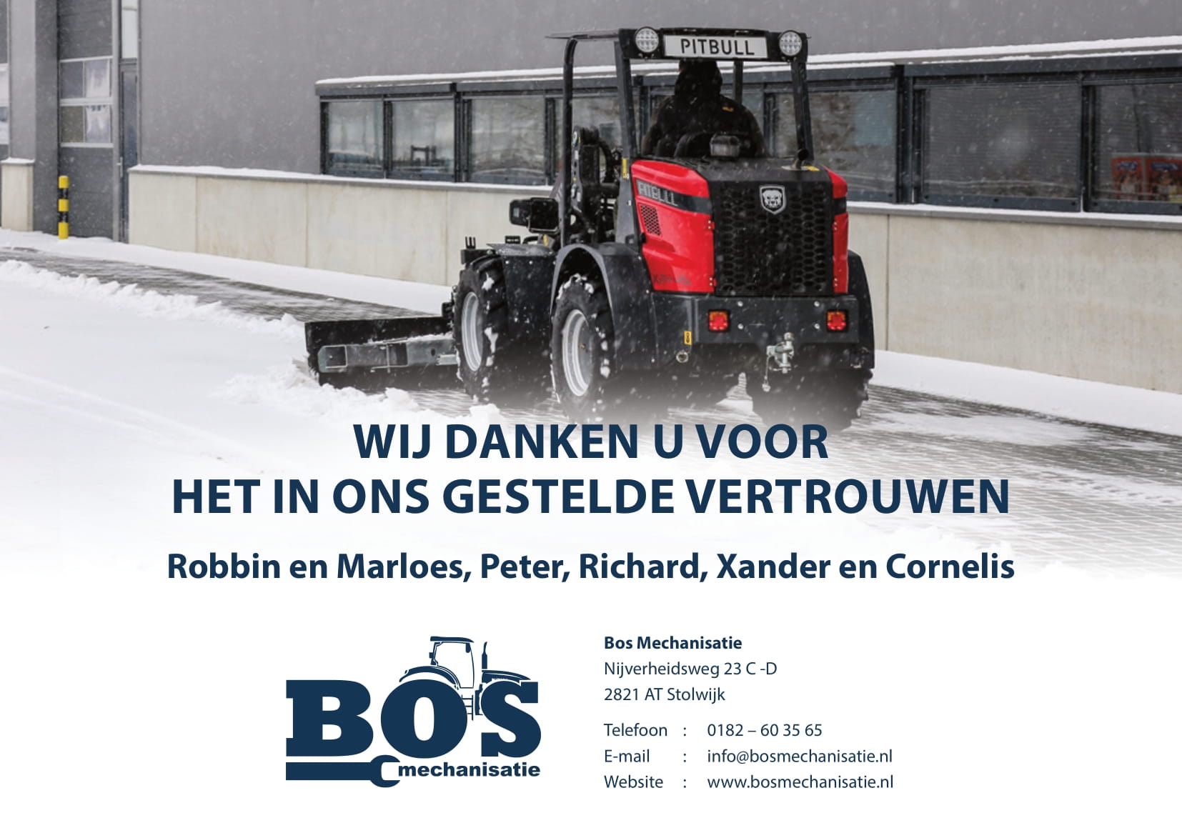 Bos mechanisatie Kerstkaart A5 2022 2